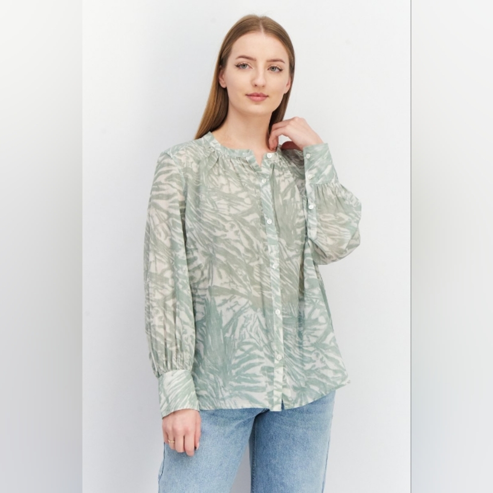 {Joie} Split Neck Long Sleeve Top